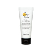Farmstay Citrus Yuja Vitalizing Foam Cleanser in 100ml gel and foam form, showing the cleanser tube with citrus imagery.