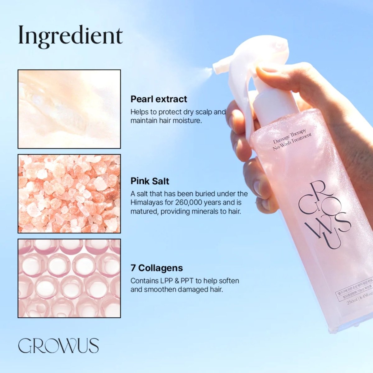 Growus Damage Therapy No - wash Treatment 250ml | La Cosmetique