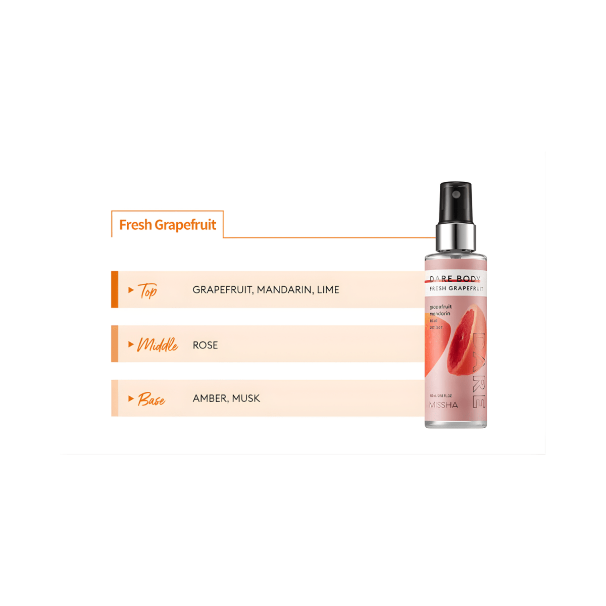 Missha Dare Body Mist Fresh Grapefruit 105ml | La Cosmetique