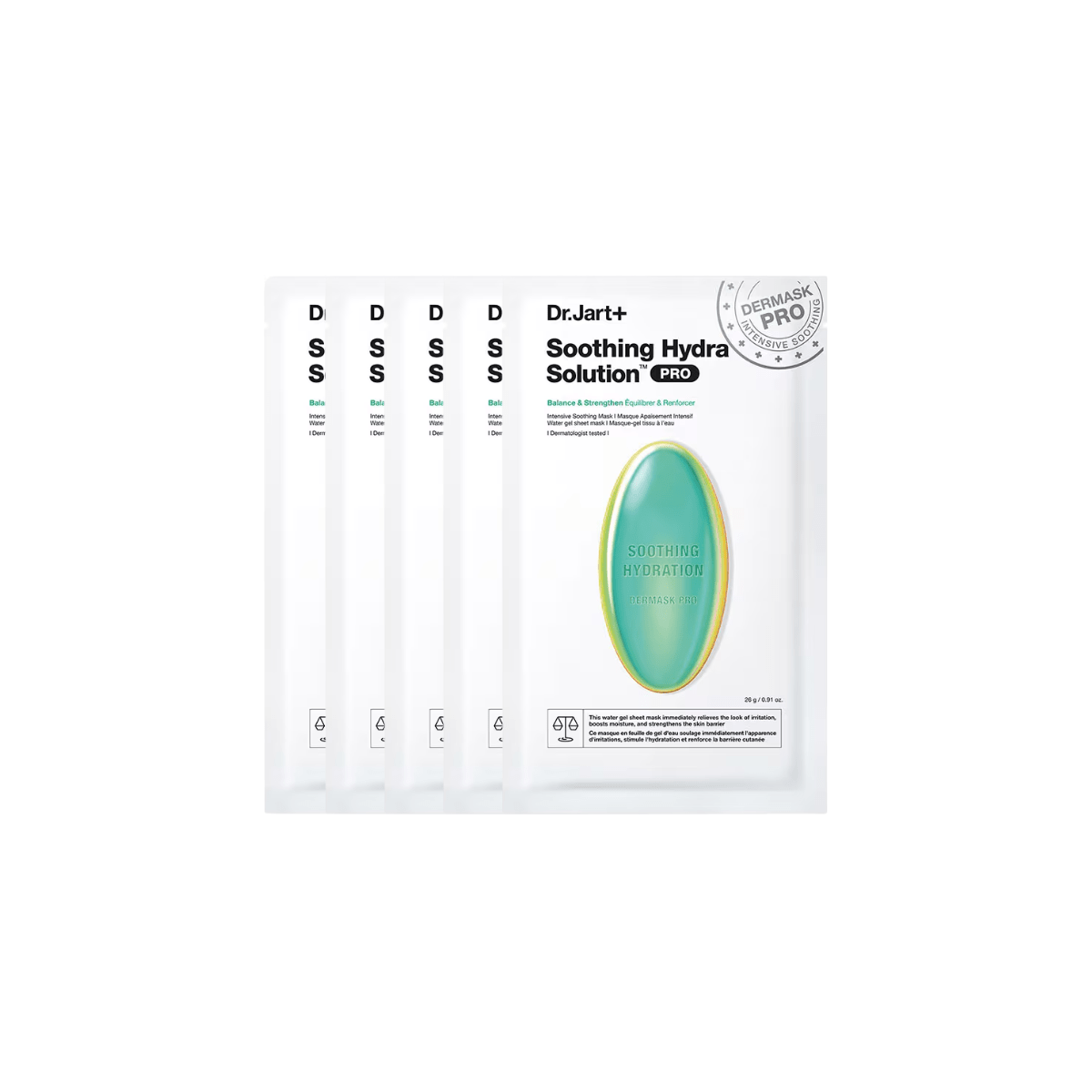 Dr. Jart+ Dermask Soothing Hydra Solution Sheet Mask Box, 5-piece set
