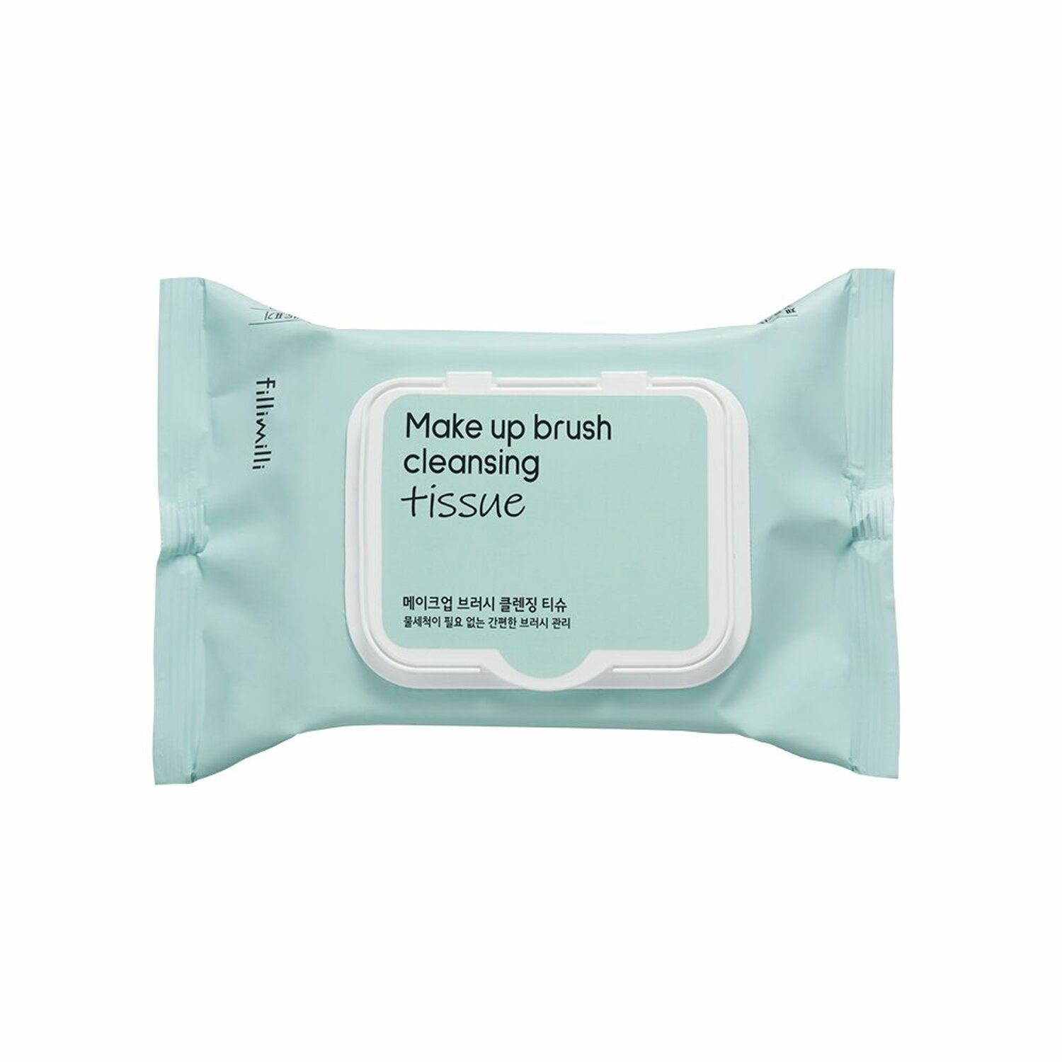 Fillimilli makeup brush cleansing tissue, soft disposable wipes with textured surface for gentle makeup brush cleaning.