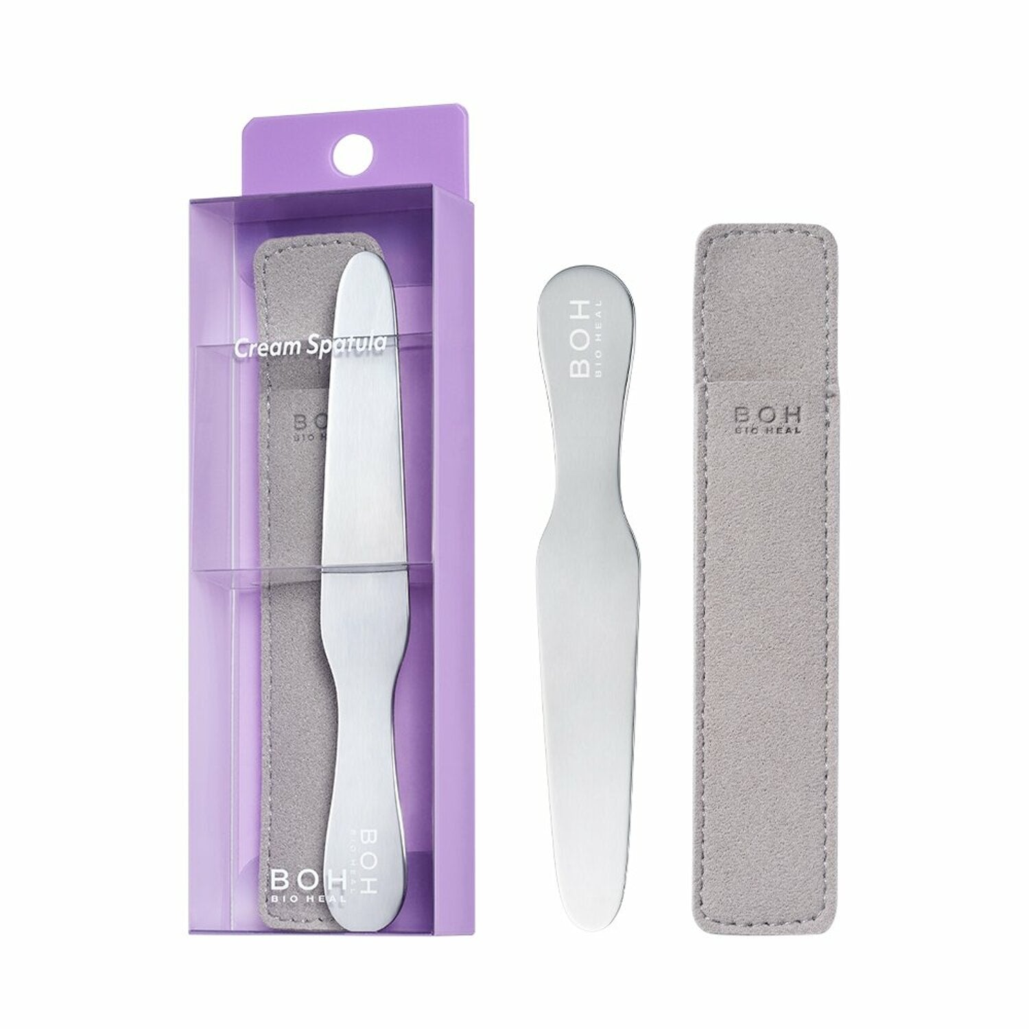 Bioheal BOH cream spatula for beauty tools, showing a close-up of the smooth silicone spatula with a rounded tip.