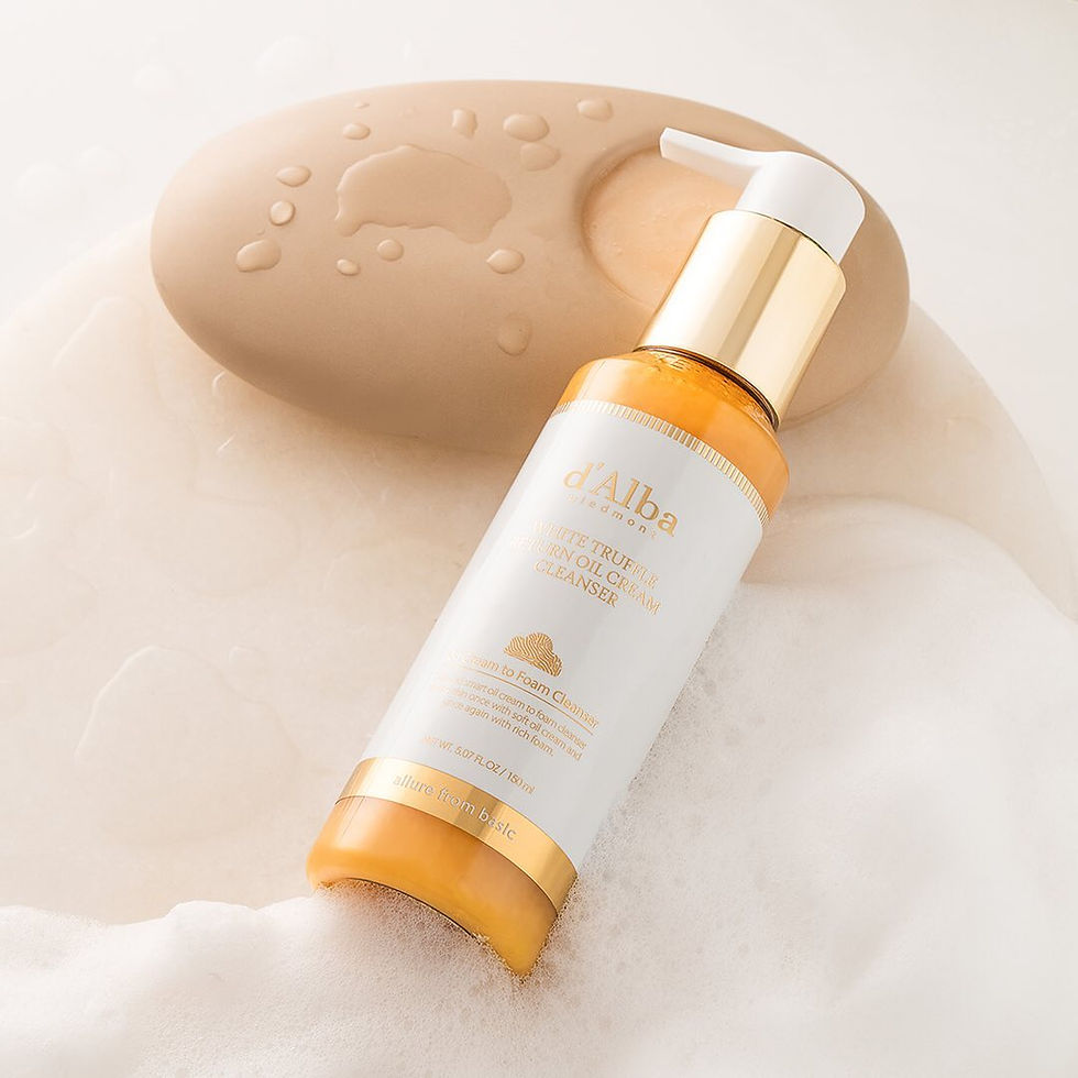 d'Alba White Truffle Return Oil Cream Cleanser in a 150ml tube, featuring a creamy texture and white packaging.