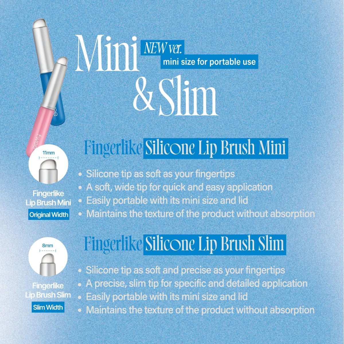 Fwee Fingerlike Silicone Lip Brush Slim 13G | La Cosmetique