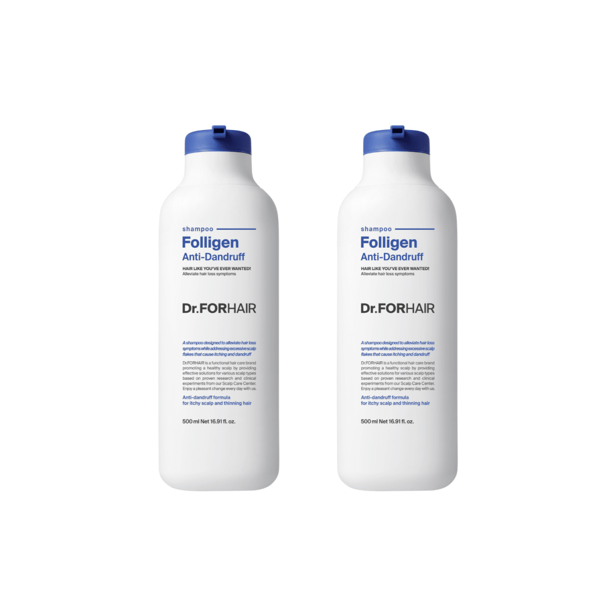 Dr.Forhair Folligen Anti-dandruff Shampoo 500ml (Twin Pack) | La Cosmetique
