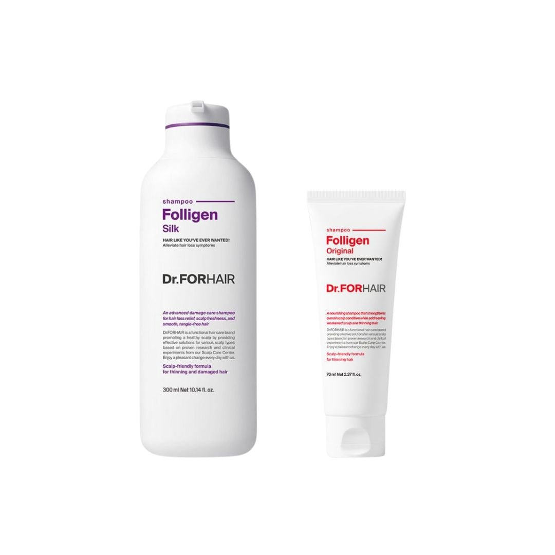 Dr.Forhair Folligen Silk Shampoo 300ml + Folligen Original Shampoo 70ml | La Cosmetique