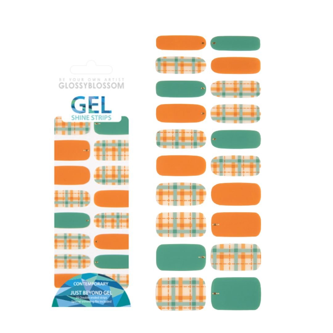 Glossy Blossom Gel Nail Strips - Check of Check | La Cosmetique