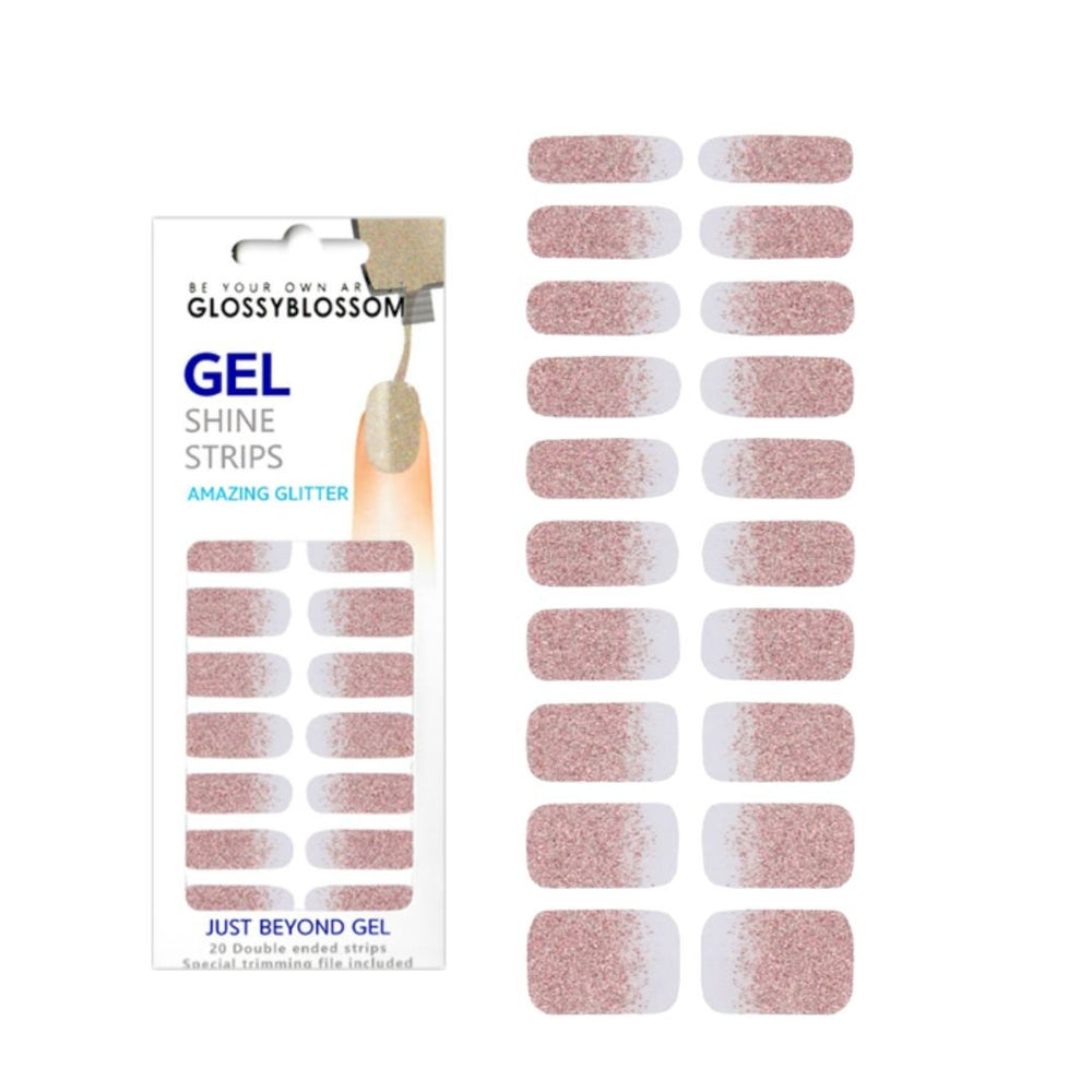 Gel Nail Strips - Gold Pink Gradation Amazing Glitter