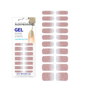 Glossy Blossom Gel Nail Strips - Gold Pink Gradation Amazing Glitter | La Cosmetique