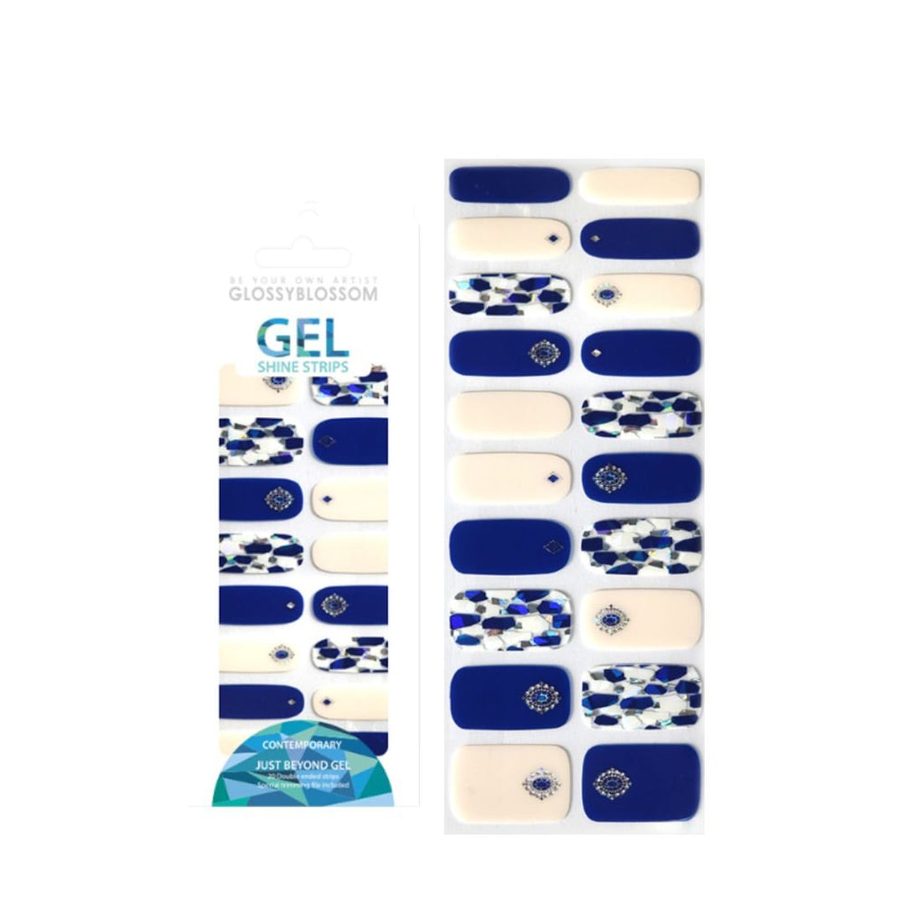 Gel Nail Strips - Sapphire Bling Shell