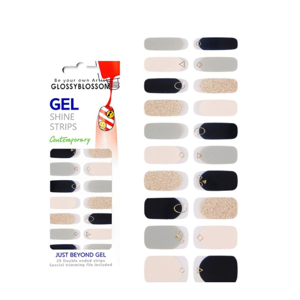 Gel Nail Strips - Stone Circle French