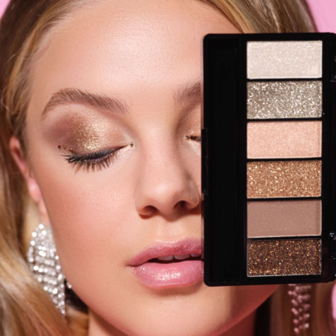 ARTDECO glittery eyeshadow palette with shimmering shades in a compact case