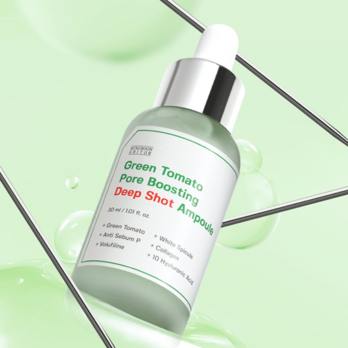 Sungboon Editor Green Tomato Pore Boosting Deep Shot Ampoule 30ml | La Cosmetique
