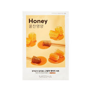Missha Airy Fit Sheet Mask with honey for nourishing and hydrating skin, shown in the image.