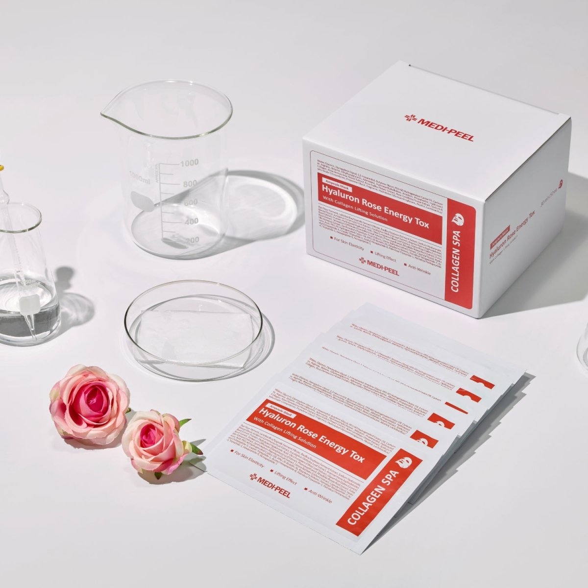 MEDIPEEL+ Hyaluron Rose Moisture Ampoule Mask [1pc] | La Cosmetique