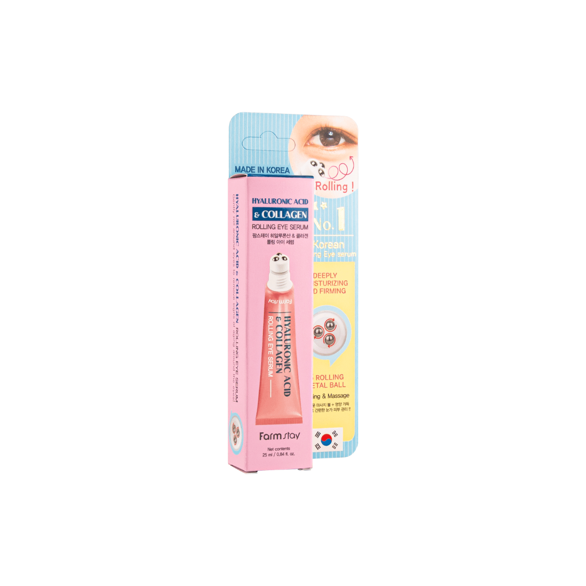 Farmstay Hyaluronic Acid & Collagen Rolling Eye Serum 25ml | La Cosmetique