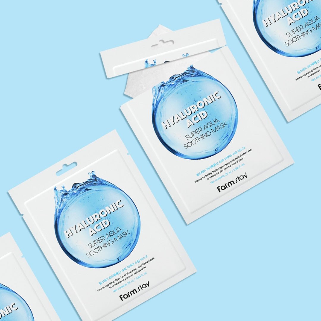 Farmstay Hyaluronic Acid Super Aqua Soothing Mask 25ml x 10pcs | La Cosmetique