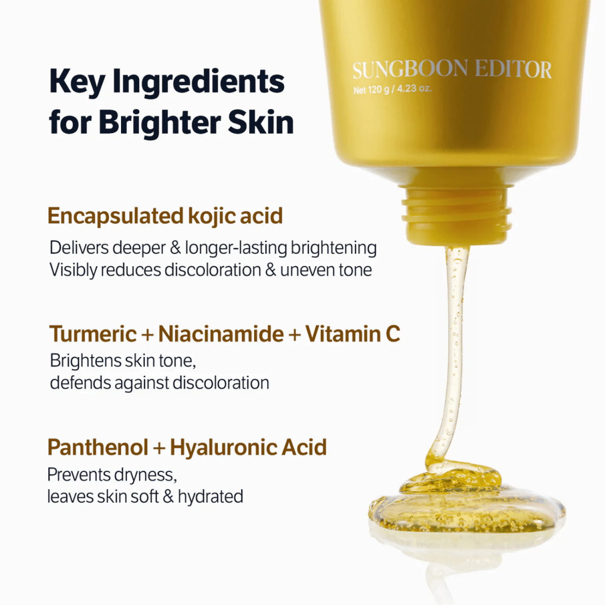 Sungboon Editor Kojic Acid Niacinamide Radiance Soothing Gel Cleanser 120g | La Cosmetique