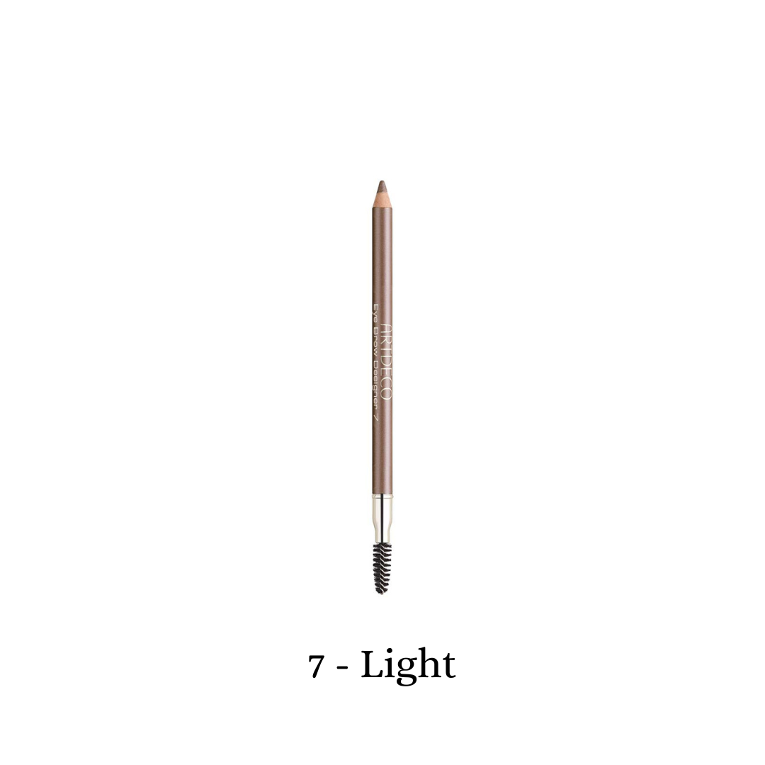 Light-colored eyebrow designer from ARTDECO with a sleek applicator for shaping and defining eyebrows.