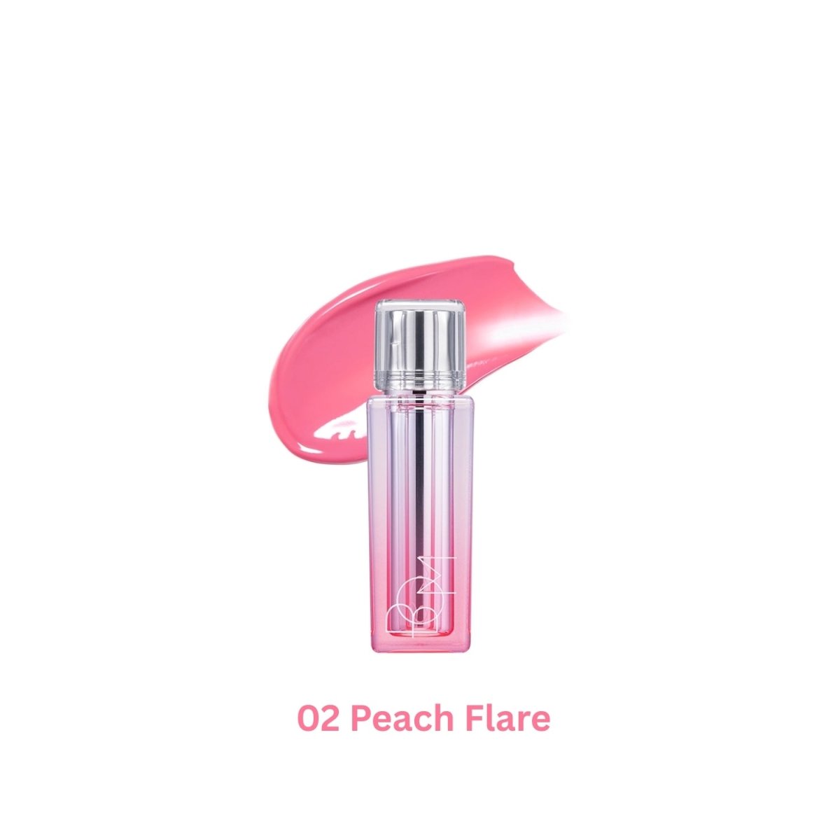 B.O.M Lip Flash Tint applied on lips showing a glossy, tinted finish in a close-up view.