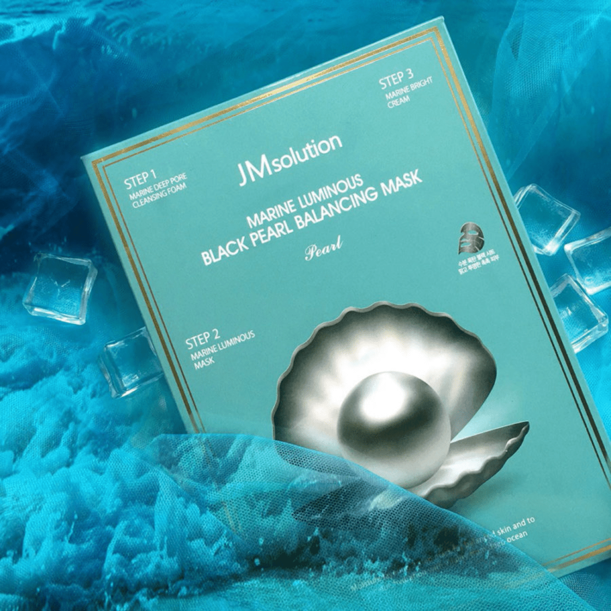 JMsolution Marine Luminous Black Pearls Moisture Balancing Mask Box Pearl [10pcs] | La Cosmetique