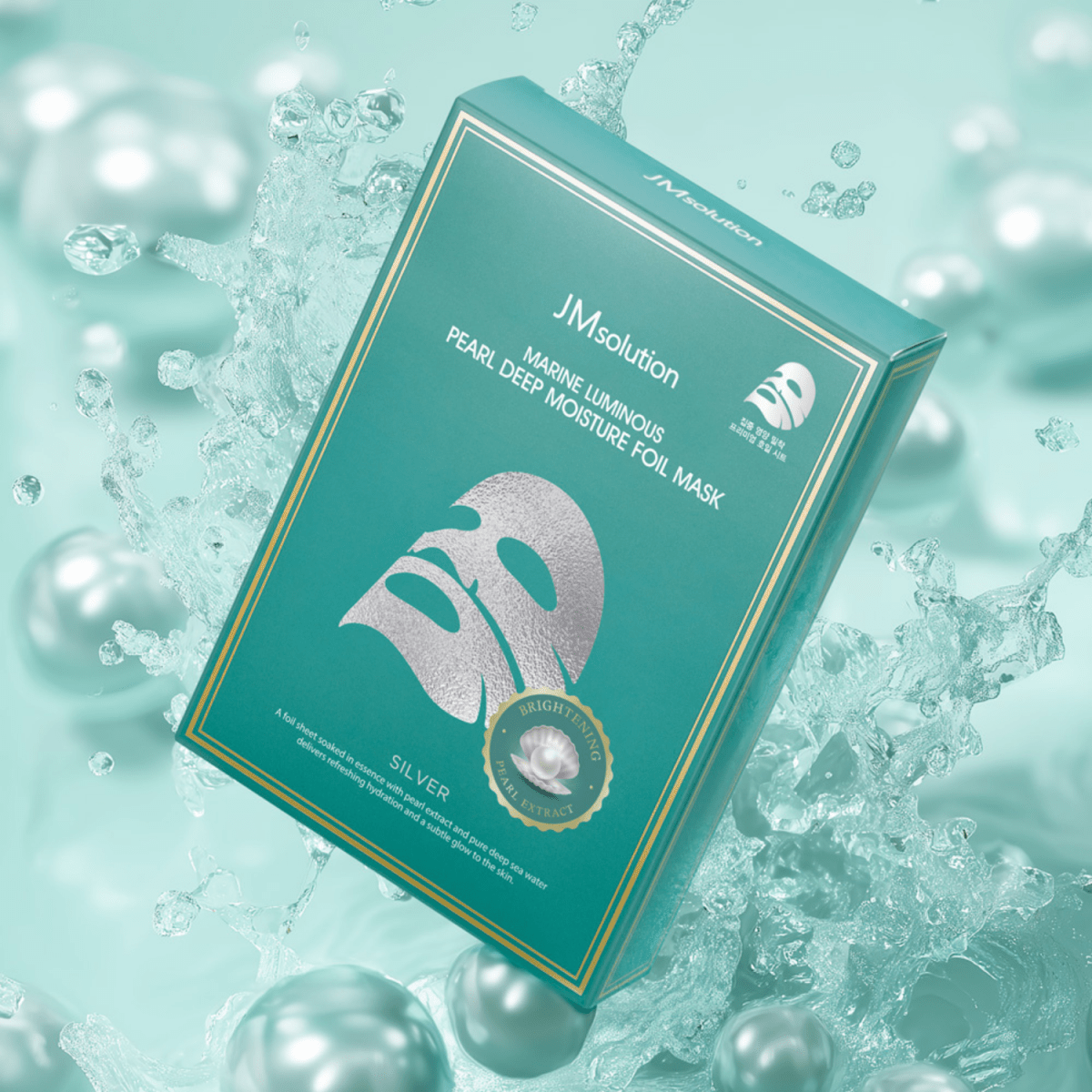 JMsolution Marine Luminous Pearl Deep Moisture Foil Mask Box Silver [10pcs] | La Cosmetique