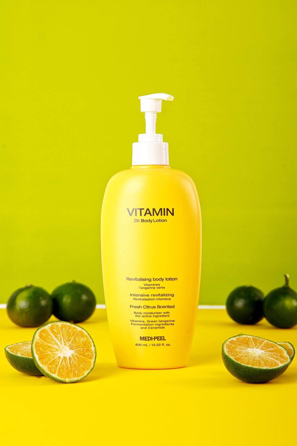 Medipeel Vitamin Body Lotion in 400ml bottle, featuring smooth, nourishing lotion with vitamin enrichment for healthy skin.
