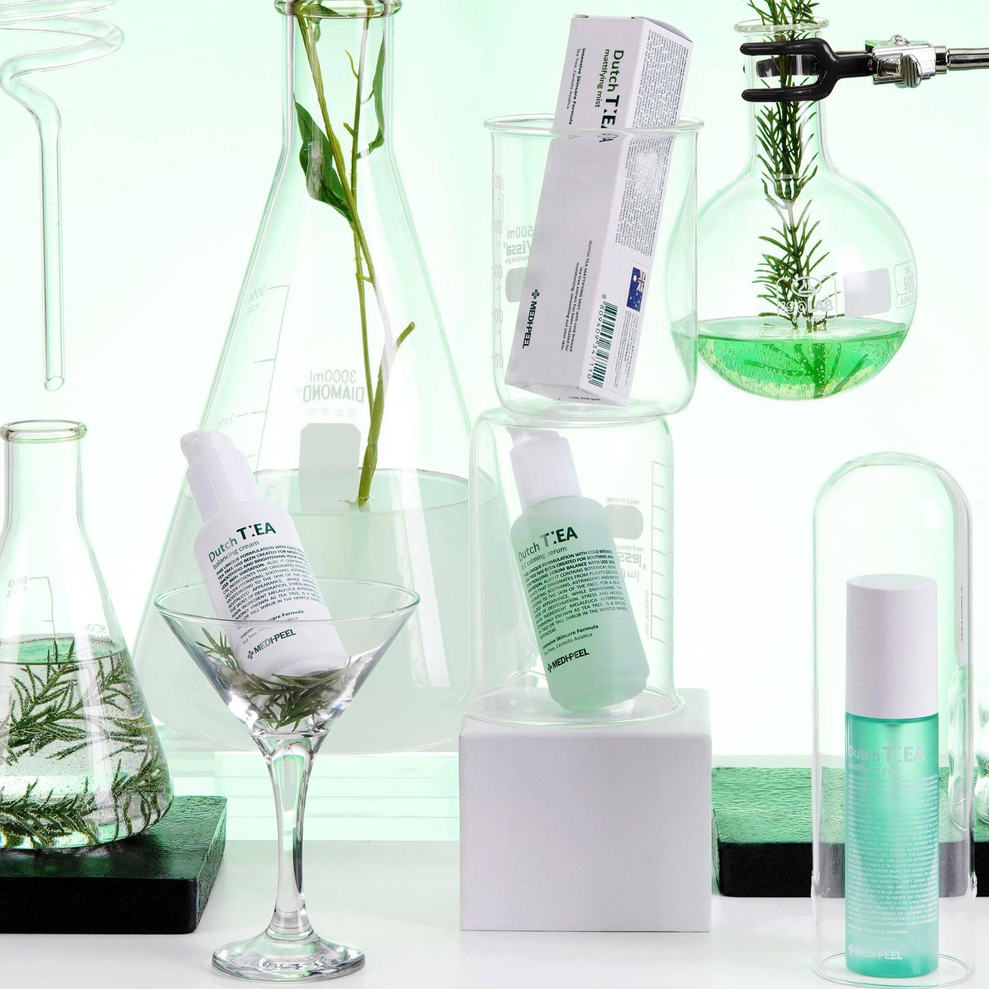 MEDIPEEL+ Dutch Tea Mattifying Mist 100ml in a spray bottle, designed to reduce shine and refresh the face.
