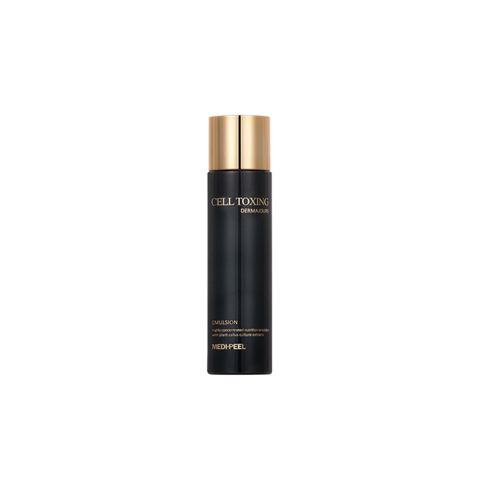 MEDIPEEL+ Cell Toxing Dermajours Emulsion face moisturizer in a 150ml bottle, featuring a smooth, hydrating skincare formula.