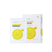 MEDIPEEL+ Vitamin Bomb Refreshing Sheet Mask, 25ml x 10, hydrating and revitalizing skincare mask for all skin types.