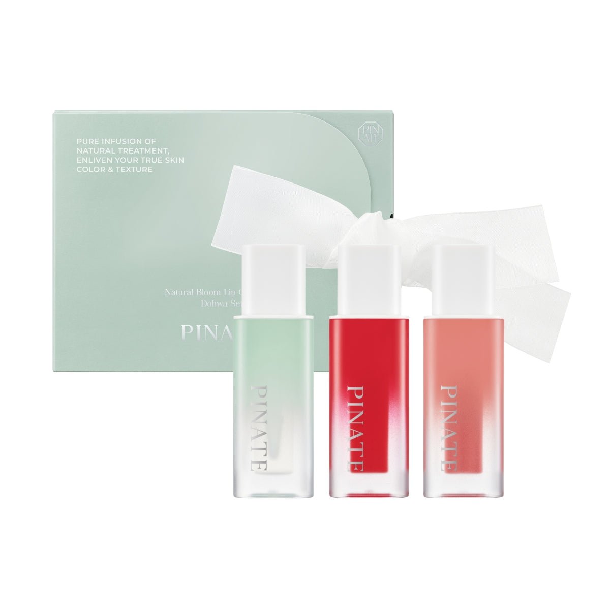 Pinate Natural Bloom Lip Oil Serum 3-Color Set | La Cosmetique