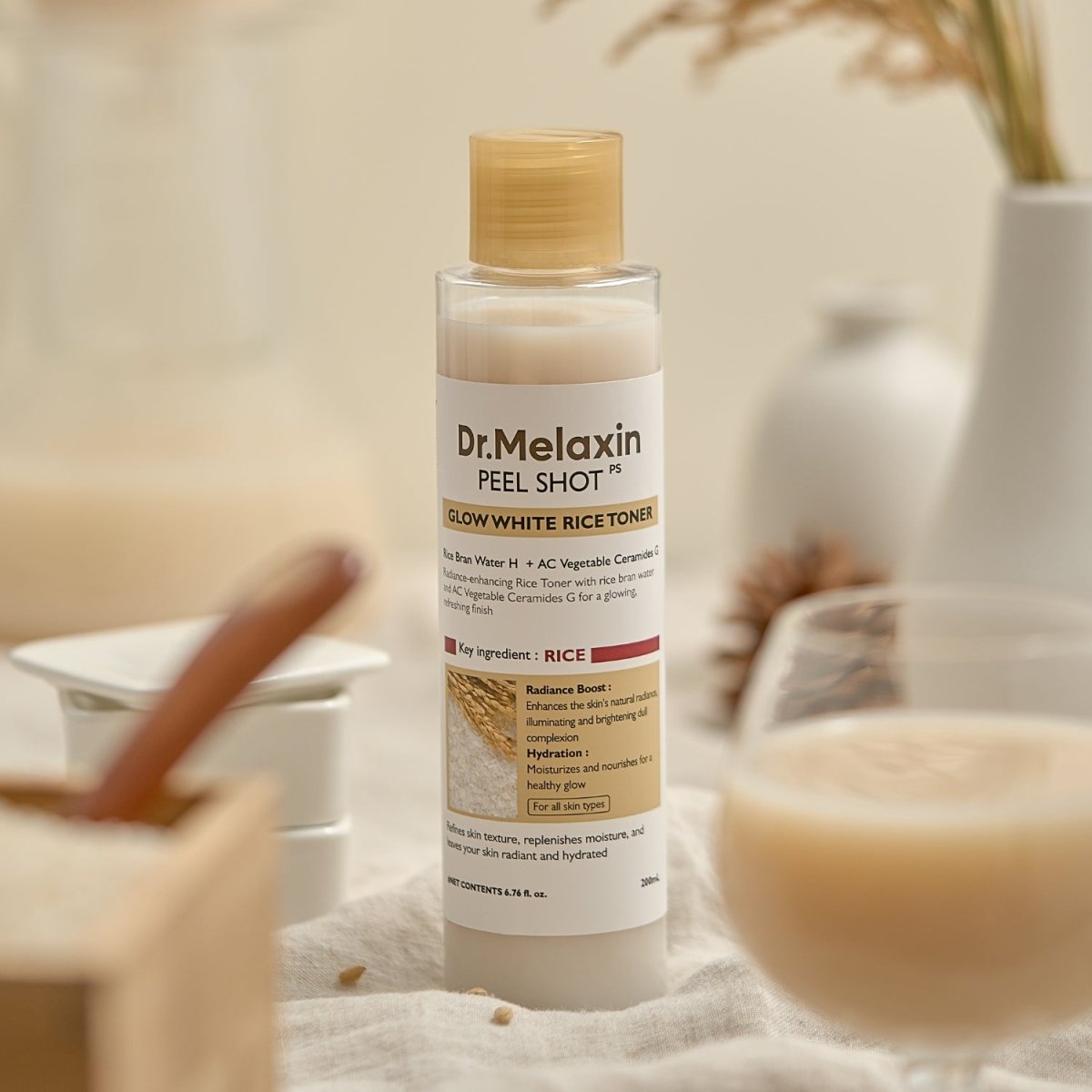 Dr.Melaxin Peel Shot Glow White Rice Toner [200ml] | La Cosmetique