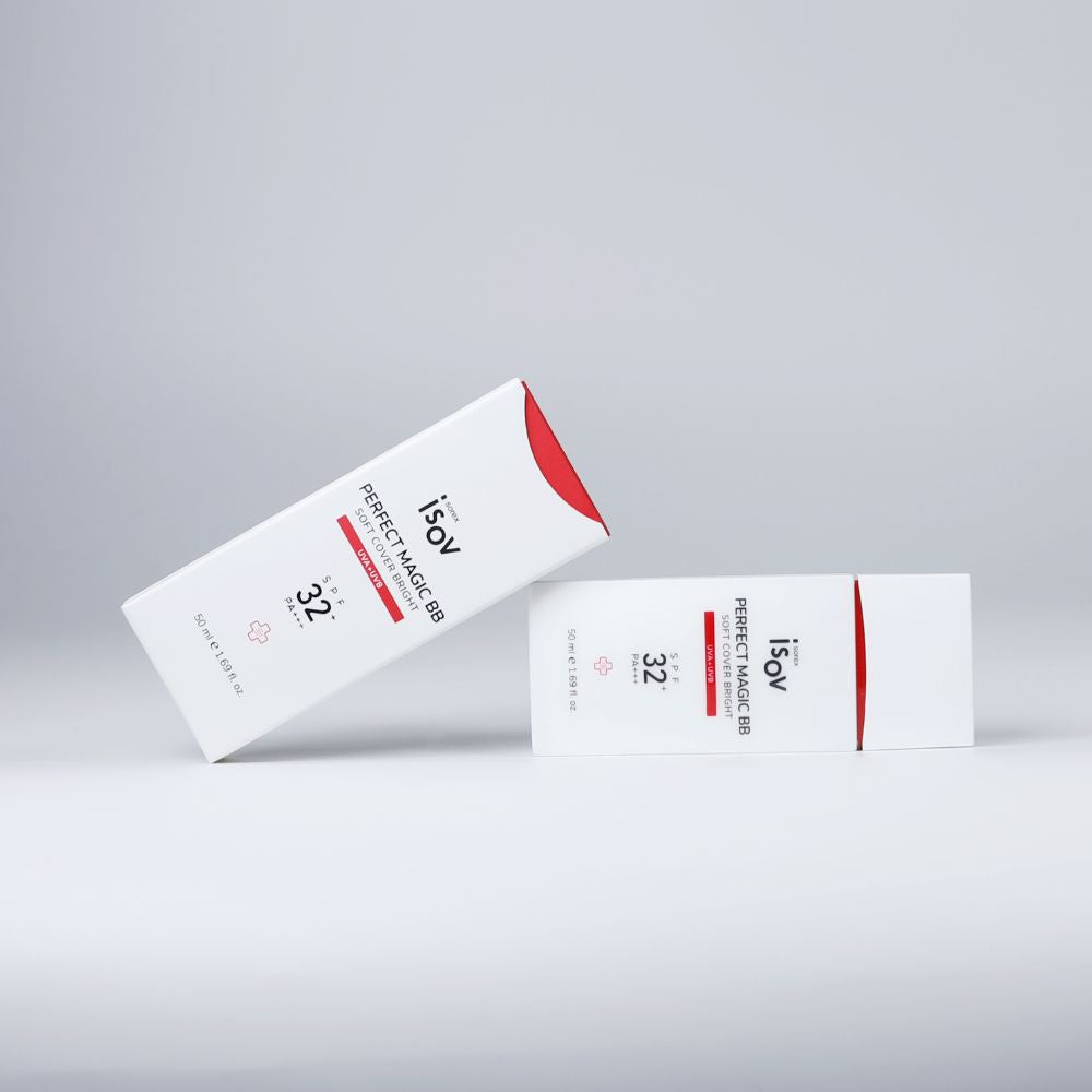 ISOV Perfect BB Cream 50ml tube showing smooth, lightweight formula for even skin tone and natural coverage.
