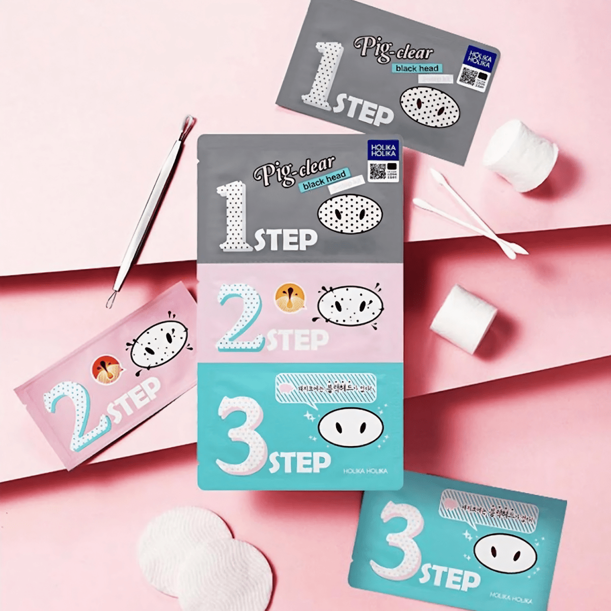 Holika Holika Pig-Clear Black Head 3-Step Kit [1 Pack] | La Cosmetique