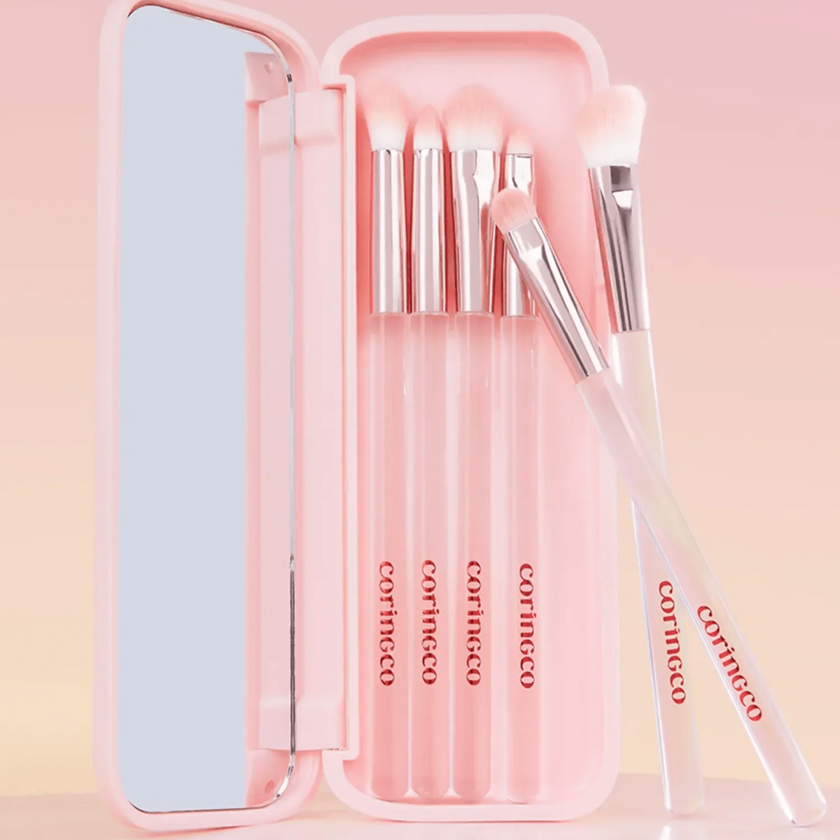 Coringco Pink Pocket Eye Brush Set [6pcs] | La Cosmetique