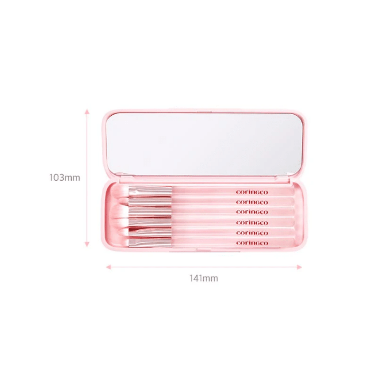 Coringco Pink Pocket Eye Brush Set [6pcs] | La Cosmetique