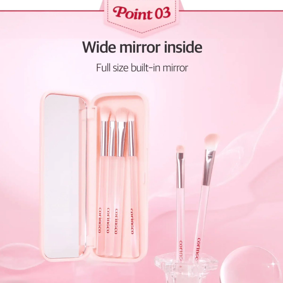 Coringco Pink Pocket Eye Brush Set [6pcs] | La Cosmetique