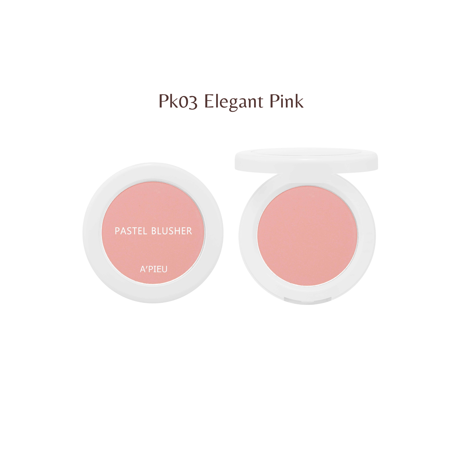 A'pieu pastel blush in shade PK03, soft pink powder blush with a smooth, natural finish for cheeks.