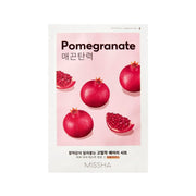 Missha Airy Fit Sheet Mask with pomegranate extract, showing the sheet mask packaging with pomegranate imagery on the front.