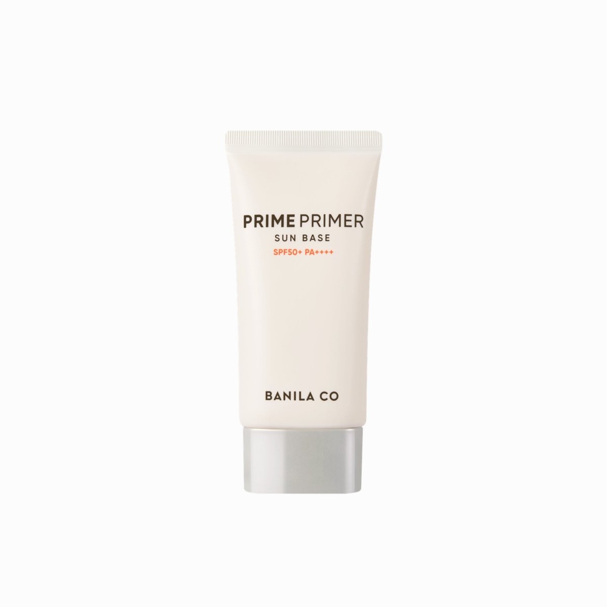 Banila Co Prime Primer Sun Base sunscreen in a 50ml bottle, designed to protect and prep skin with a lightweight formula.