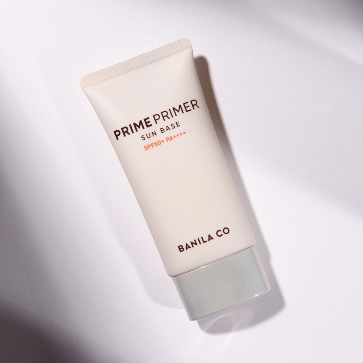 Banila Co Prime Primer Sun Base 50ml sunscreen bottle with SPF protection and lightweight, smooth texture for all-day wear.