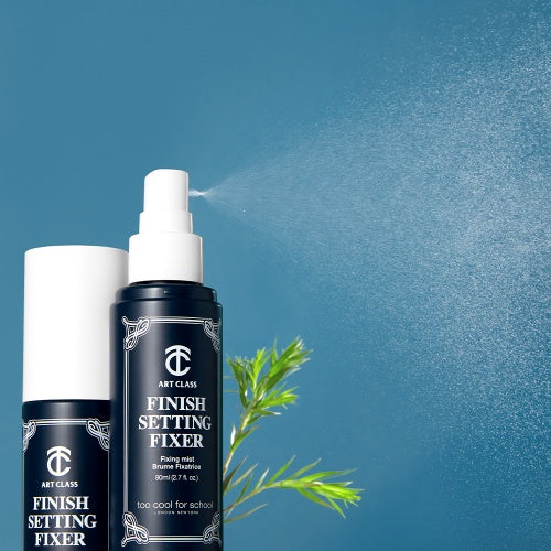 Too Cool For School Artclass Finish Setting Fixer 80ml spray bottle for long-lasting makeup setting and a matte finish.