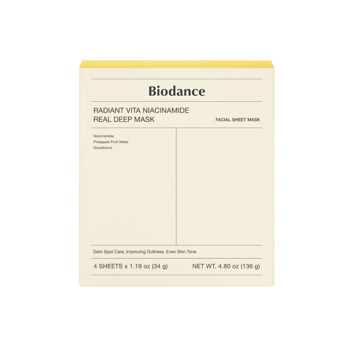 Biodance Radiant Vita Niacinamide Real Deep Mask Box [4pcs] | La Cosmetique