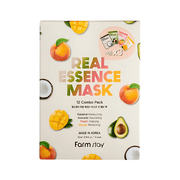 Farmstay Real Essence Mask Combo Pack V1 (Mango, Avocado, Coconut, Peach) 12pcs | La Cosmetique