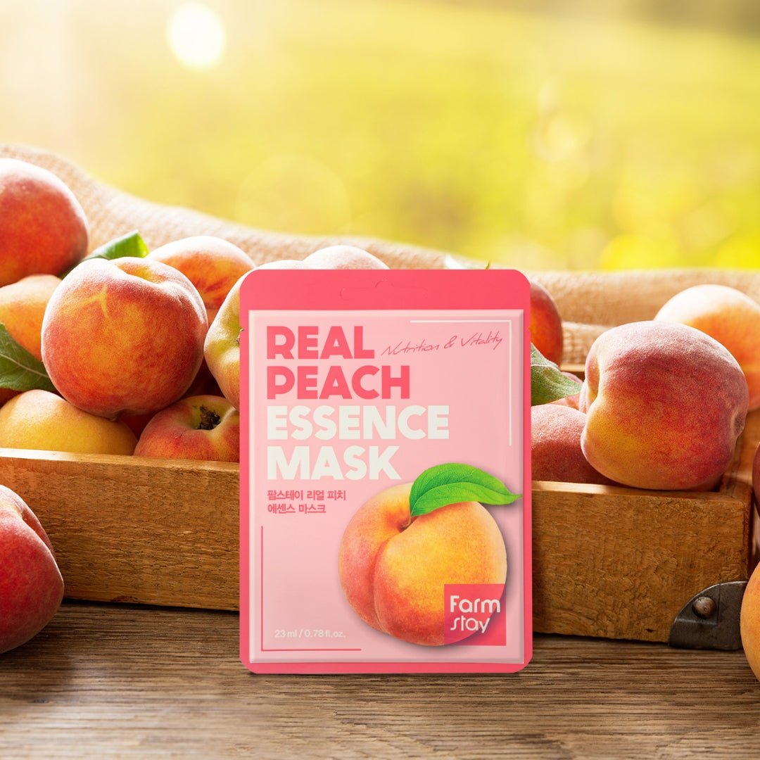 Farmstay Real Essence Mask Combo Pack V2 (Sheabutter,Blueberry,Peach,Manuka Honey) 12pc | La Cosmetique