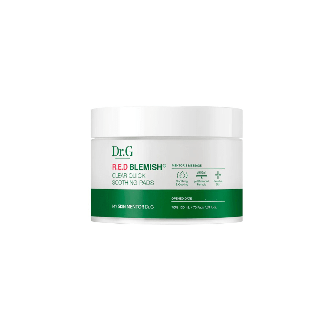 Dr. G R.E.D Blemish Clear Soothing Pads toner pad container with 70 pads