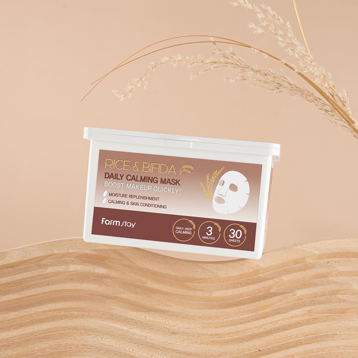 Farmstay Rice & Bifida Daily Calming Mask 30pcs | La Cosmetique