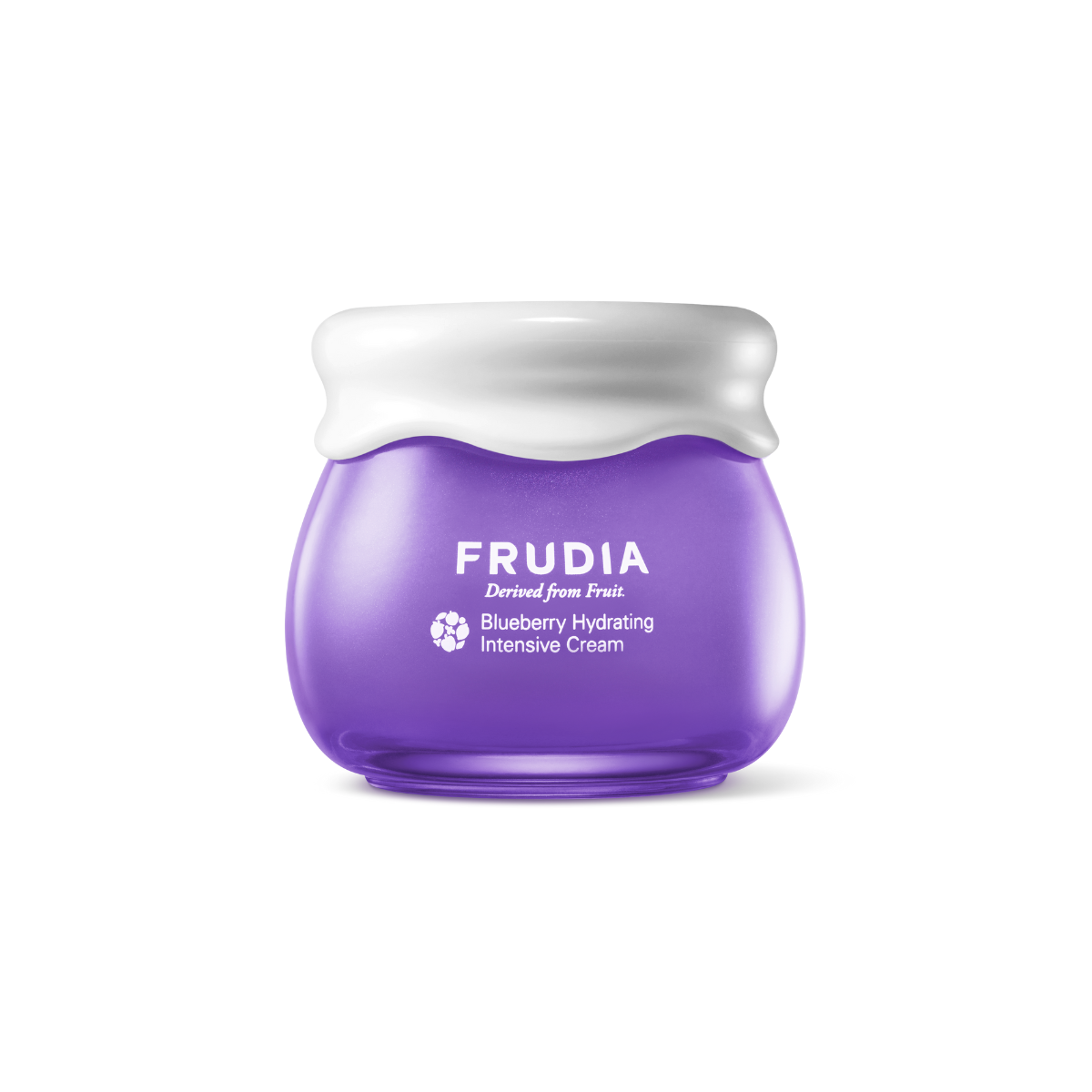 Frudia Blueberry Hydrating Intensive Face Moisturizer in a sleek jar with blue accents, showcasing its creamy texture.