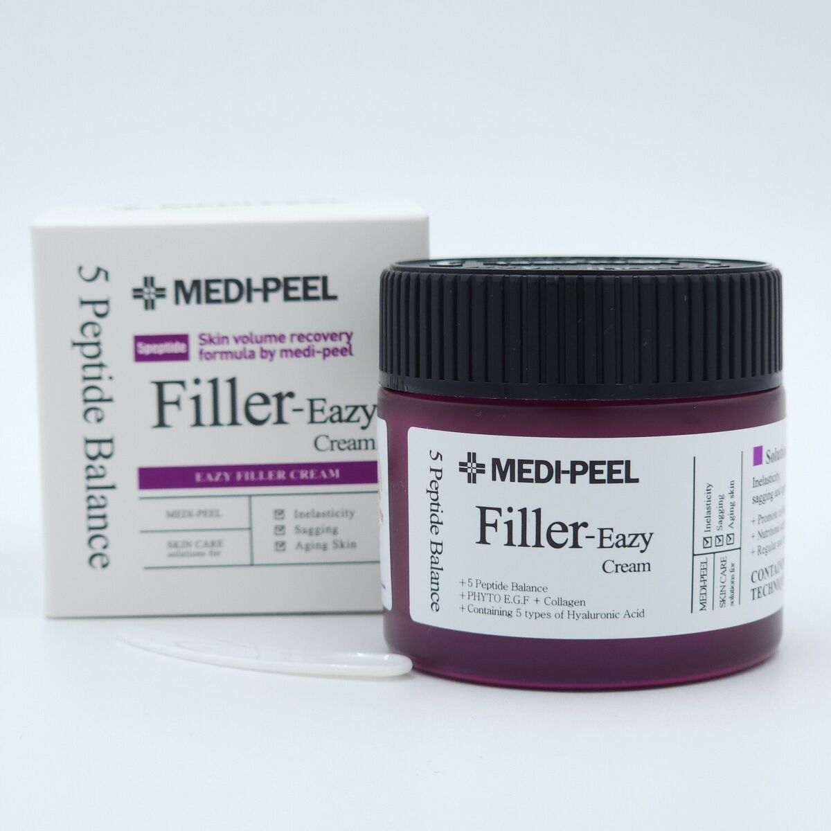 MEDIPEEL+ Eazy Filler Cream 50g face moisturizer with smooth, creamy texture in a white jar