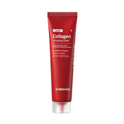 Red Lacto Collagen Wash-off Mask by MEDIPEEL+ in a 70ml container, featuring a smooth, vibrant red cream for skin rejuvenation.